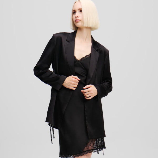 Karl Lagerfeld, Blazer En Satin, Femme, Noir, Taille: XXS