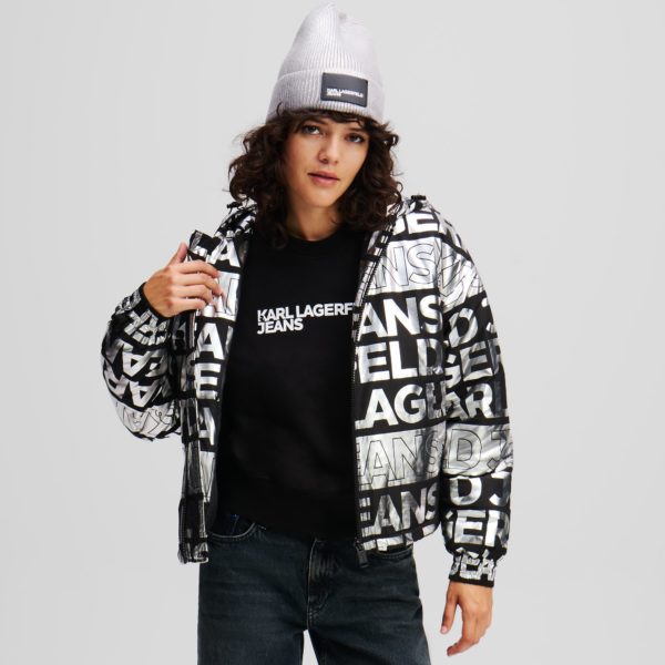 Karl Lagerfeld, Veste À Logo Façon All-over Klj, Femme, Pliage numérique motif all over, Taille: XXS