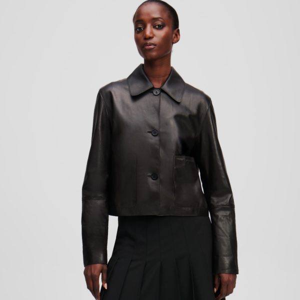 Karl Lagerfeld, Veste En Cuir, Femme, Noir, Taille: X48