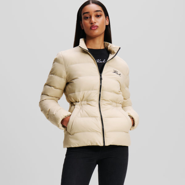 Karl Lagerfeld, Veste Matelassée Karl Signature, Femme, Beige clair, Taille: X48