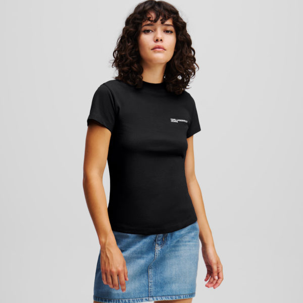 Karl Lagerfeld, T-shirt Ajusté, Femme, Noir, Taille: XXS