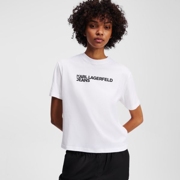 Karl Lagerfeld, T-shirt Avec Logo Klj, Femme, Blanc, Taille: XXS