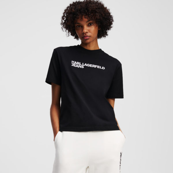 Karl Lagerfeld, T-shirt Avec Logo Klj, Femme, Noir, Taille: XXS
