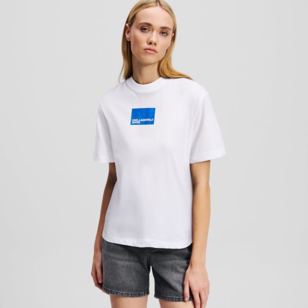 Karl Lagerfeld, T-shirt Avec Logo Klj, Femme, Blanc, Taille: XXS