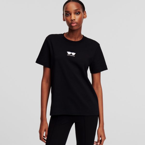 Karl Lagerfeld, T-shirt Lunettes De Soleil, Femme, Noir, Taille: XXXL
