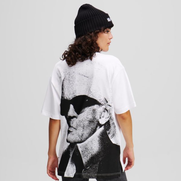 Karl Lagerfeld, T-shirt Imprimé Graphique Karl, Femme, Blanc, Taille: XXS