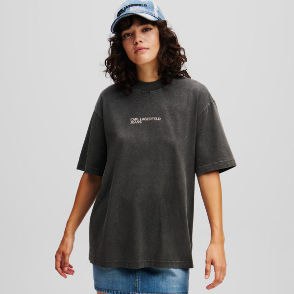 Karl Lagerfeld, T-shirt À Logo Pailleté Klj, Femme, Noir, Taille: XXS