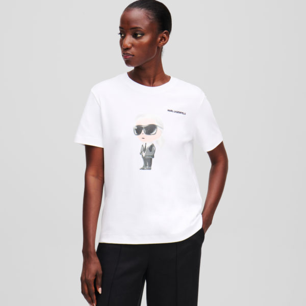 Karl Lagerfeld, T-shirt Ikon, Femme, Blanc, Taille: XXXL
