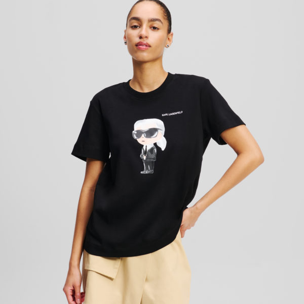 Karl Lagerfeld, T-shirt Ikon, Femme, Noir, Taille: XXXL