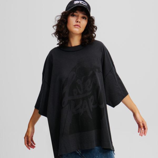 Karl Lagerfeld, T-shirt Klj X Atelier Reservé, Femme, Noir lavé, Taille: XXS