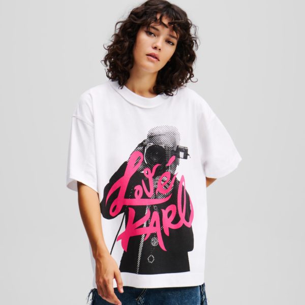 Karl Lagerfeld, T-shirt Imprimé Klj X Atelier Reservé, Femme, Blanc, Taille: XXS