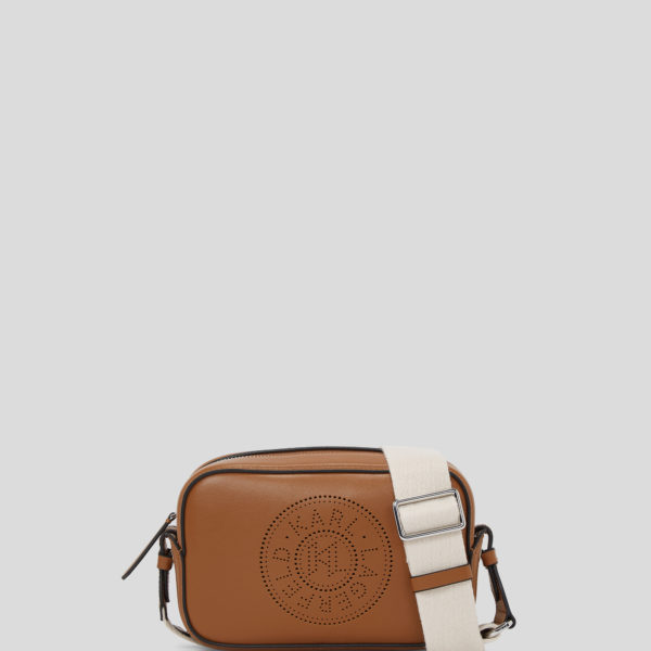 Karl Lagerfeld, Sac Bandoulière Perforé K/circle, Femme, Tan foncé, Taille: X00