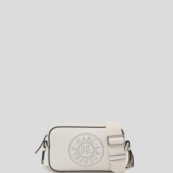 Karl Lagerfeld, Sac Bandoulière Perforé K/circle, Femme, Ciment, Taille: X00