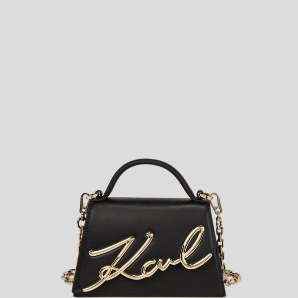 Karl Lagerfeld, Petit Sac Bandoulière K/signature, Femme, Noir/Or, Taille: X00