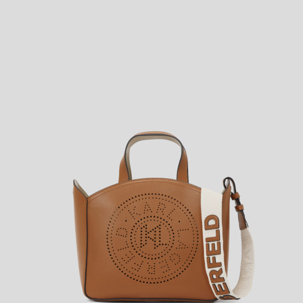 Karl Lagerfeld, Petit Sac Cabas Perforé K/circle, Femme, Tan foncé, Taille: X00