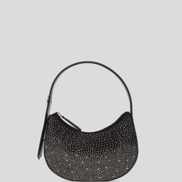 Karl Lagerfeld, Sac Demi-lune À Strass K/soirée, Femme, Noir, Taille: X00
