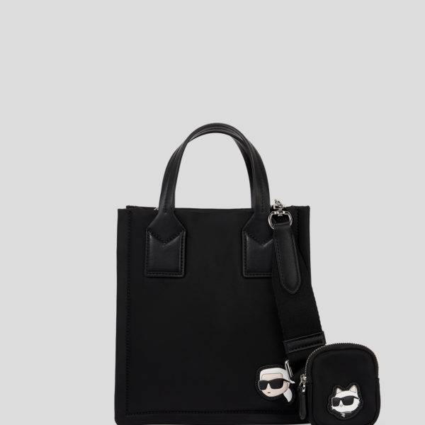 Karl Lagerfeld, Petit Sac Cabas Carré En Nylon Ikon, Femme, Noir, Taille: X00
