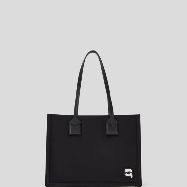 Karl Lagerfeld, Sac Cabas Carré Medium En Nylon Ikon, Femme, Noir, Taille: X00