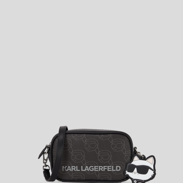 Karl Lagerfeld, Sac Caméra Ikon Monogram, Femme, NFT All Over Pattern Noir, Taille: X00