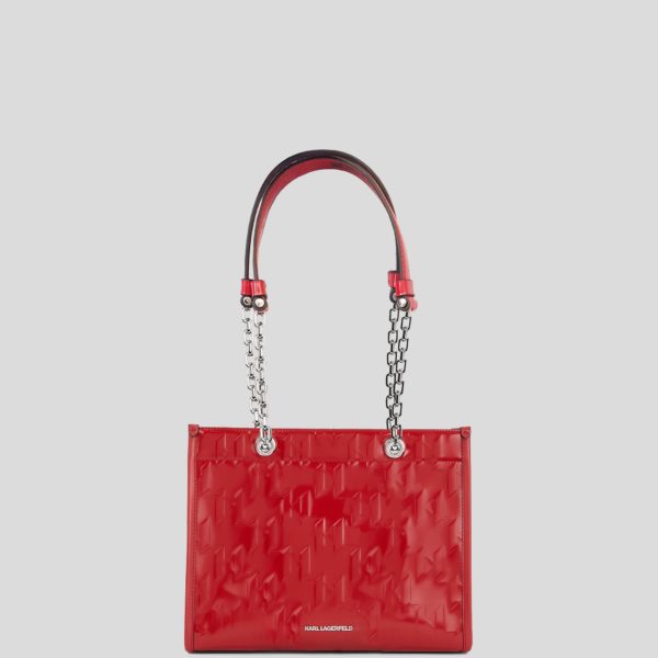Karl Lagerfeld, Cabas Medium Brillant K/skuare, Femme, Rouge Klassic, Taille: X00