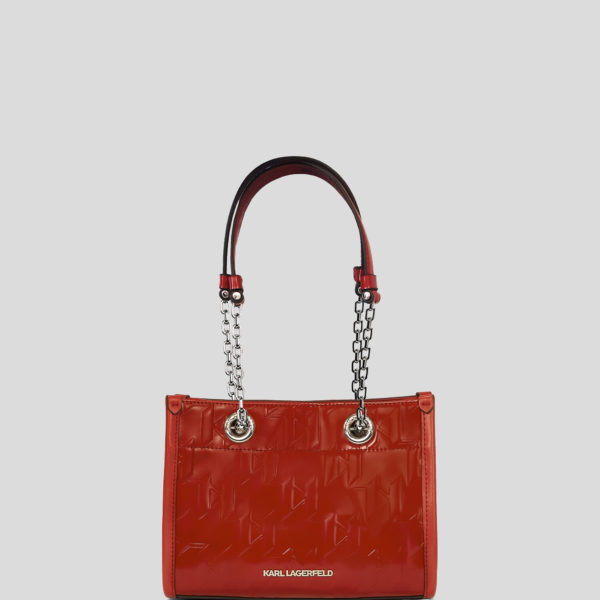 Karl Lagerfeld, Petit Sac Cabas Brillant K/skuare, Femme, Rouge Klassic, Taille: X00