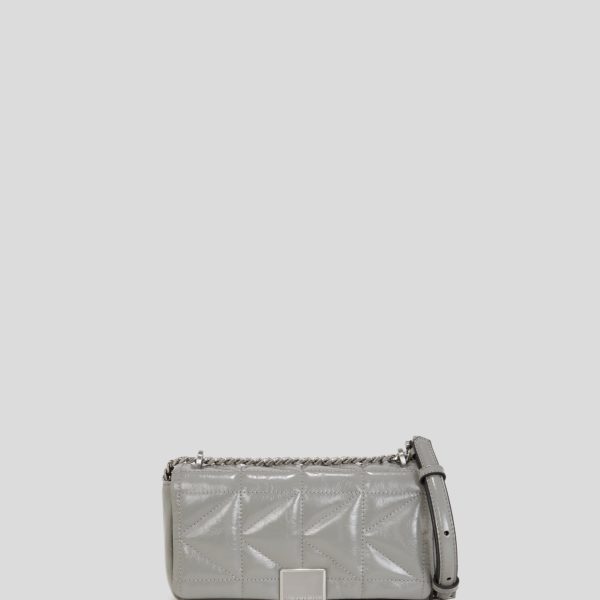 Karl Lagerfeld, Petit Sac Bandoulière Brillant K/kuilt, Femme, Gris nuage, Taille: X00