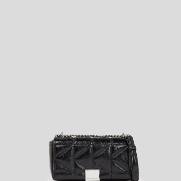 Karl Lagerfeld, Petit Sac Bandoulière Brillant K/kuilt, Femme, Noir, Taille: X00