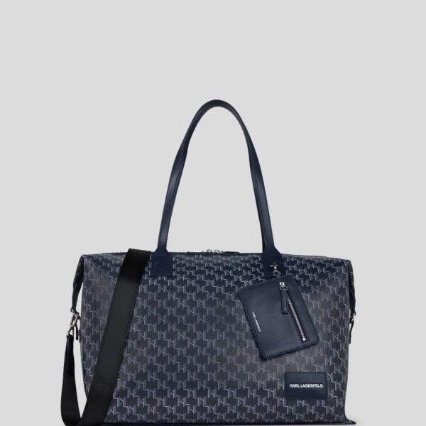 Karl Lagerfeld, Sac Week-end K/voyage, Femme, Monogramme bleu marine, Taille: X00