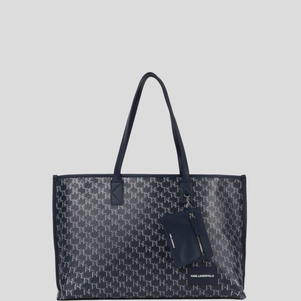 Karl Lagerfeld, Sac Cabas K/voyage, Femme, Monogramme bleu marine, Taille: X00