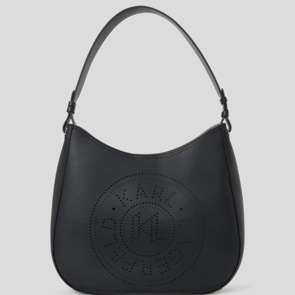 Karl Lagerfeld, Sac Besace Perforé K/circle, Femme, Noir, Taille: X00