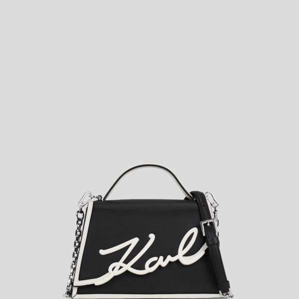 Karl Lagerfeld, Petit Sac Bandoulière K/signature, Femme, Noir/Blanc, Taille: X00