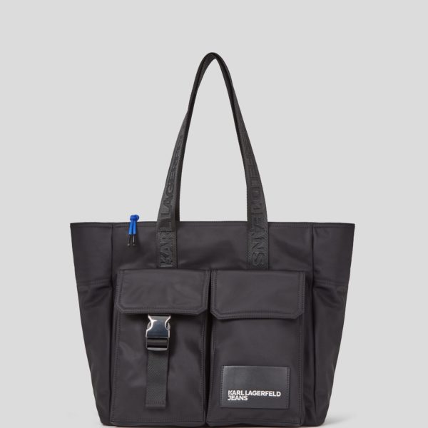 Karl Lagerfeld, Cabas En Nylon Style Urbain Klj, Femme, Noir, Taille: X00