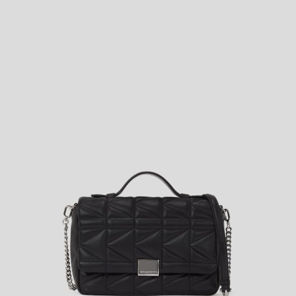 Karl Lagerfeld, Sac Bandoulière Avec Anse Supérieure K/kuilt, Femme, Noir-Nickel, Taille: X00