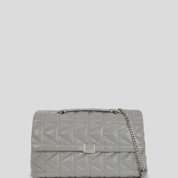 Karl Lagerfeld, Grand Sac Porté Épaule Brillant K/kuilt, Femme, Gris nuage, Taille: X00