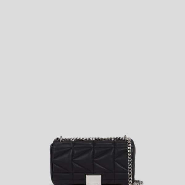 Karl Lagerfeld, Petit Sac Bandoulière K/kuilt, Femme, Noir-Nickel, Taille: X00