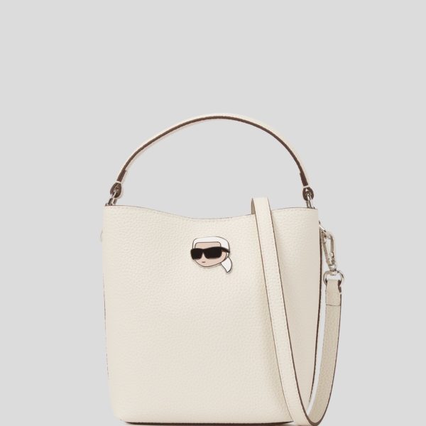 Karl Lagerfeld, Sac Sceau Grainé Ikon, Femme, Blanc Cassé, Taille: X00