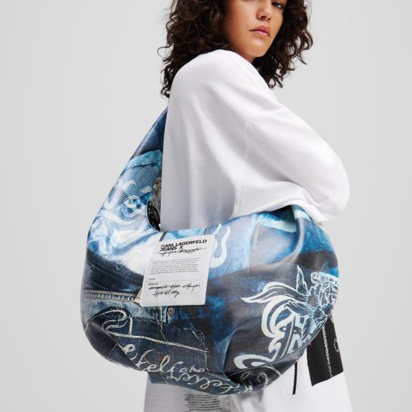 Karl Lagerfeld, Grand Sac Besace Klj X Atelier Reservé, Femme, Bleu de réserve, Taille: X00