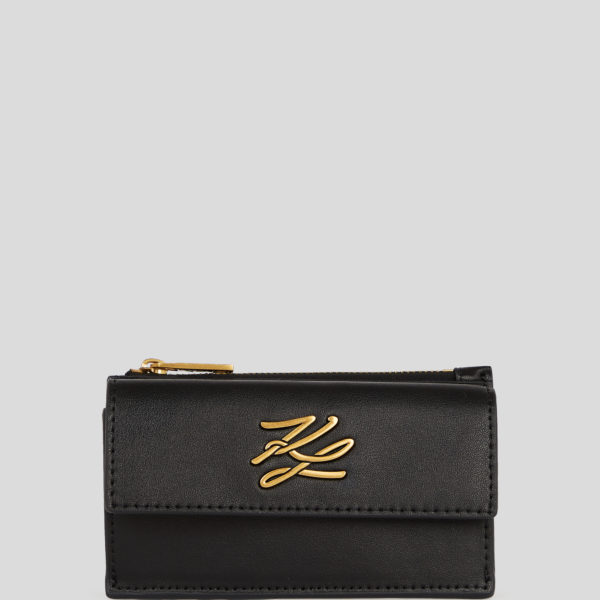 Karl Lagerfeld, Porte-cartes K/autograph, Femme, Noir/Or, Taille: X00