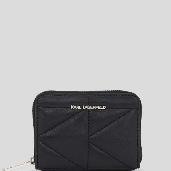 Karl Lagerfeld, Portefeuille Zippé K/kuilt, Femme, Noir-Nickel, Taille: X00