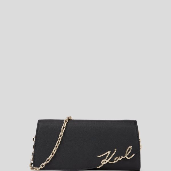 Karl Lagerfeld, Porteuille Avec Bandoulière K/signature, Femme, Noir/Or, Taille: X00