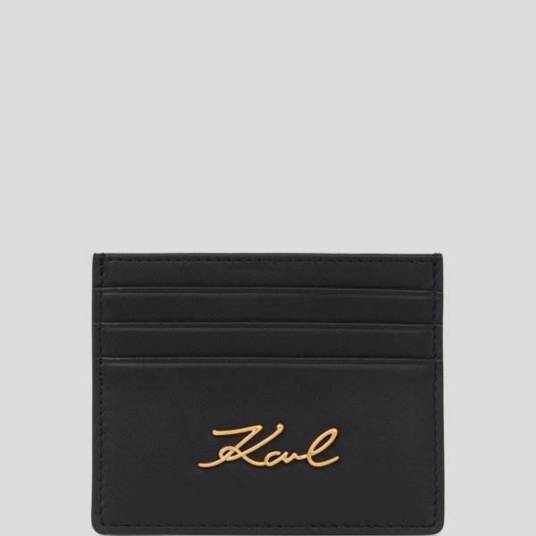 Karl Lagerfeld, Porte-cartes K/signature, Femme, Noir/Or, Taille: X00