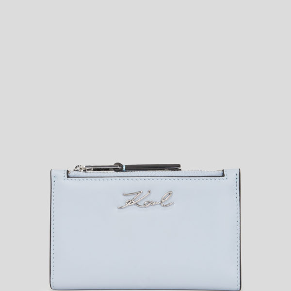 Karl Lagerfeld, Portefeuille À Deux Volets Mince K/signature, Femme, Bleu Kentucky, Taille: X00