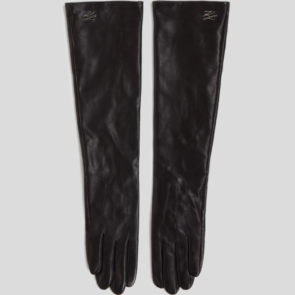Karl Lagerfeld, Longs Gants En Cuir K/autograph, Femme, Noir, Taille: XS