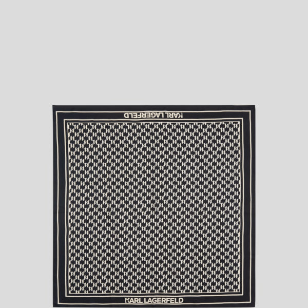Karl Lagerfeld, Foulard En Soie Kl Monogram, Femme, Noir/Blanc, Taille: X00