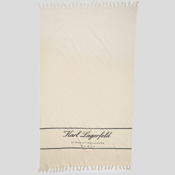 Karl Lagerfeld, Serviette De Plage En Mélange De Lin Hotel Karl, Femme, Naturel, Taille: X00