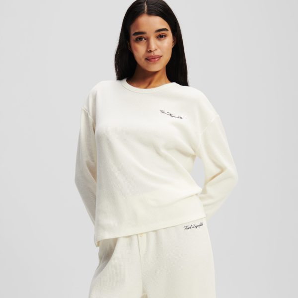 Karl Lagerfeld, Ensemble Pyjama Hotel Karl, Femme, Crème Cannoli, Taille: XXS