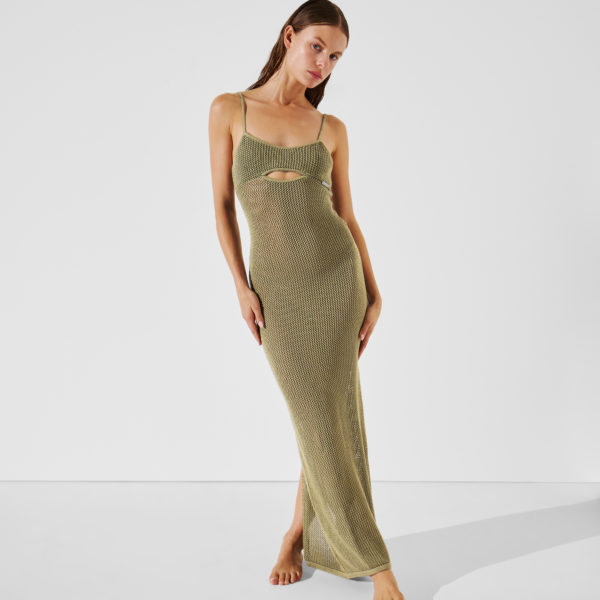 Karl Lagerfeld, Robe De Plage En Crochet, Femme, Vert d’huile, Taille: XXS