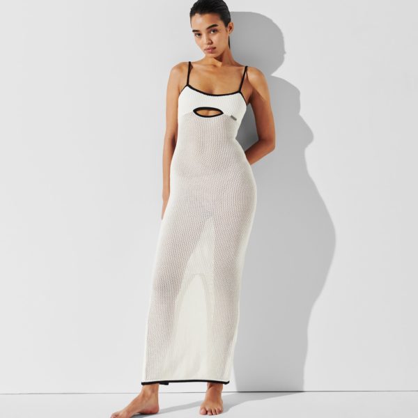 Karl Lagerfeld, Robe De Plage En Crochet, Femme, Crème Cannoli, Taille: XXS