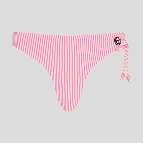 Karl Lagerfeld, Bas De Bikini À Rayures Ikon, Femme, Rayure blanc-rose, Taille: XXS