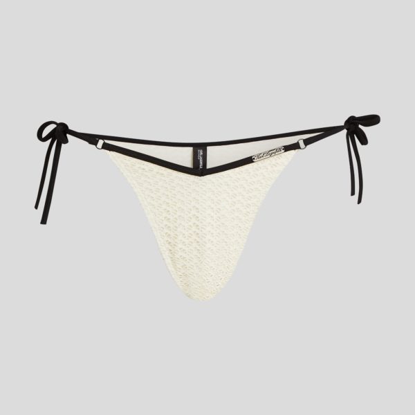 Karl Lagerfeld, Bas De Bikini En Crochet Hotel Karl, Femme, Crème Cannoli, Taille: XXS